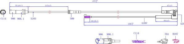 Hi-Q SWS1621 - Warning Contact, brake pad wear autospares.lv