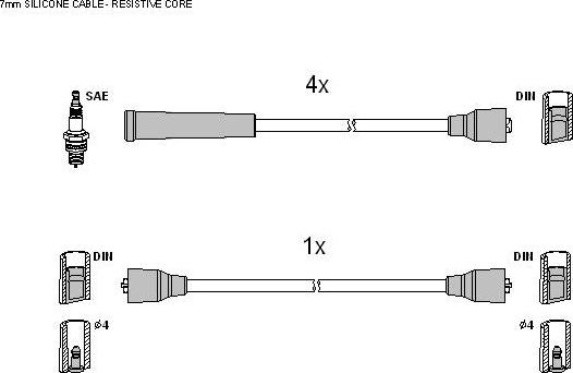 Hitachi 134304 - Ignition Cable Kit autospares.lv