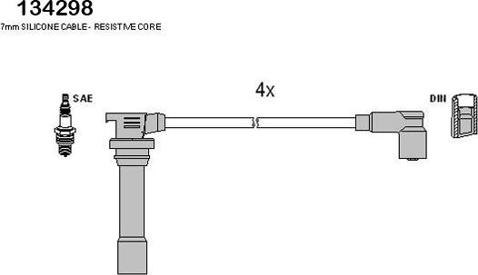 Hitachi 134298 - Ignition Cable Kit autospares.lv