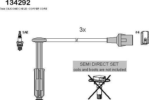 Hitachi 134292 - Ignition Cable Kit autospares.lv