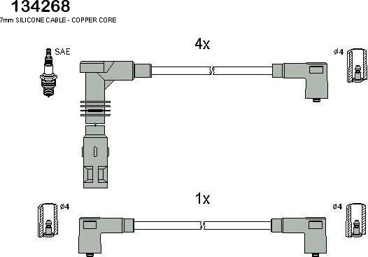 Hitachi 134268 - Ignition Cable Kit autospares.lv