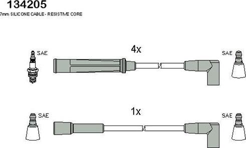 Hitachi 134205 - Ignition Cable Kit autospares.lv