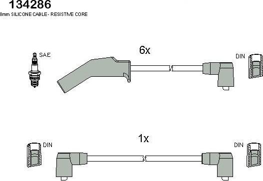 HITACHI 134286 - Ignition Cable Kit autospares.lv