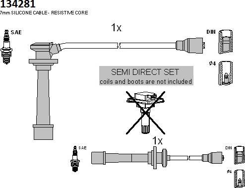 Hitachi 134281 - Ignition Cable Kit autospares.lv