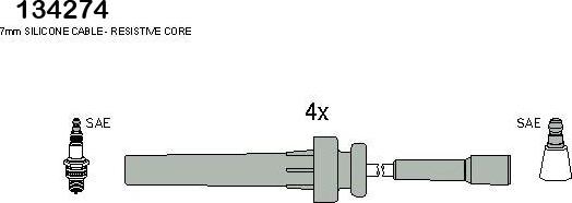 Hitachi 134274 - Ignition Cable Kit autospares.lv