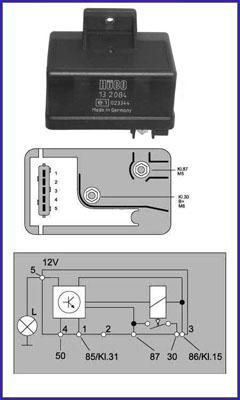 Hitachi 132084 - Relay, glow plug system autospares.lv