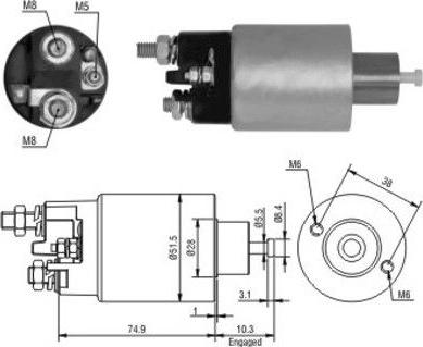 Hoffer 46099 - Solenoid Switch, starter autospares.lv