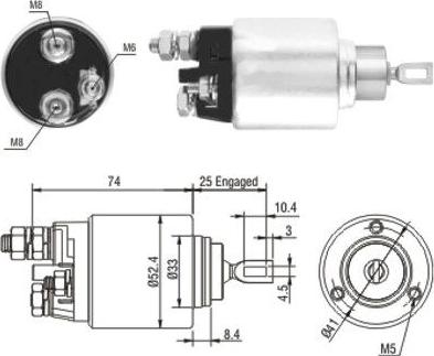 Hoffer 46144 - Solenoid Switch, starter autospares.lv