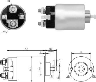 Hoffer 46305 - Solenoid Switch, starter autospares.lv