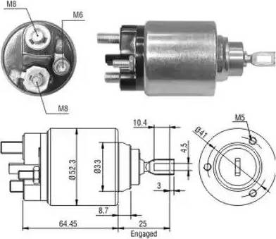 Hoffer 6646043 - Solenoid Switch, starter autospares.lv