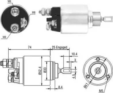 Hoffer 6646144 - Solenoid Switch, starter autospares.lv