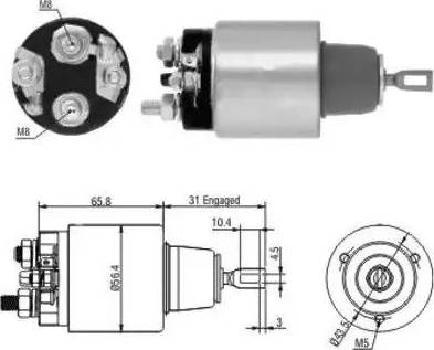 Hoffer 6646146 - Solenoid Switch, starter autospares.lv