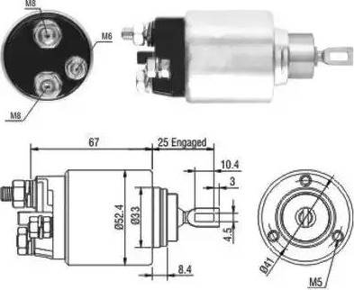 Hoffer 6646151 - Solenoid Switch, starter autospares.lv