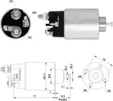 Hoffer 6646157 - Solenoid Switch, starter autospares.lv