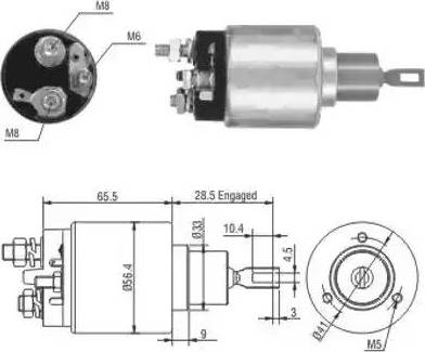 Hoffer 6646164 - Solenoid Switch, starter autospares.lv