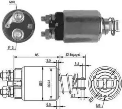 Hoffer 6646119 - Solenoid Switch, starter autospares.lv