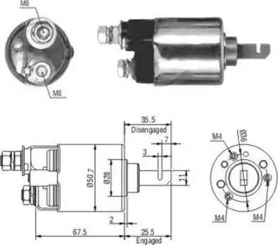 Hoffer 6646112 - Solenoid Switch, starter autospares.lv