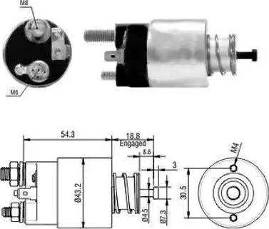 Hoffer 6646135 - Solenoid Switch, starter autospares.lv