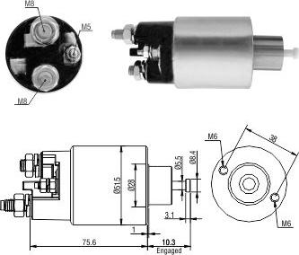 Hoffer 6646263 - Solenoid Switch, starter autospares.lv