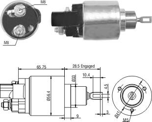 Hoffer 6646279 - Solenoid Switch, starter autospares.lv