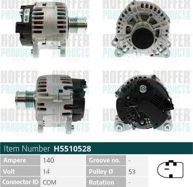 Hoffer H5510528 - Alternator autospares.lv