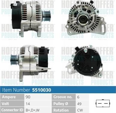 Hoffer H5510030 - Alternator autospares.lv