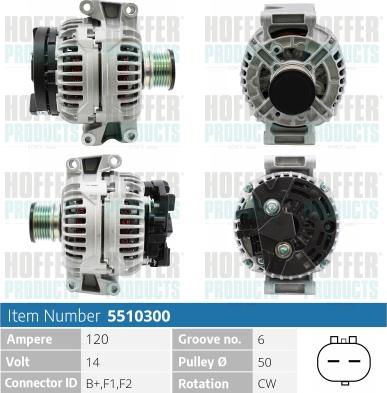 Hoffer H5510300 - Alternator autospares.lv