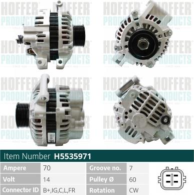 Hoffer H5535971 - Alternator autospares.lv