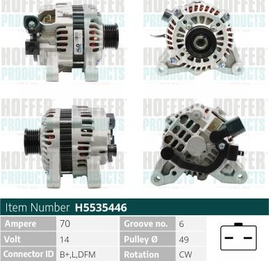 Hoffer H5535446 - Alternator autospares.lv