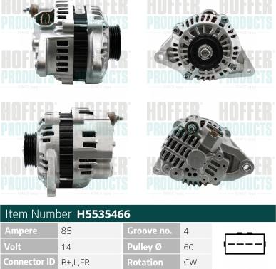 Hoffer H5535466 - Alternator autospares.lv