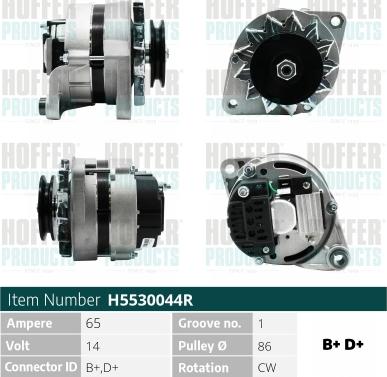 Hoffer H5530044R - Alternator autospares.lv