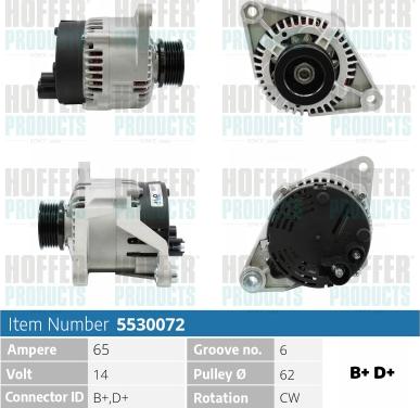 Hoffer H5530072 - Alternator autospares.lv