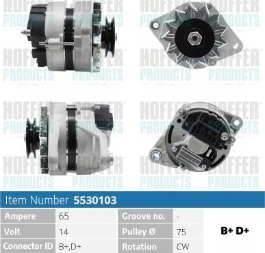 Hoffer H5530103 - Alternator autospares.lv