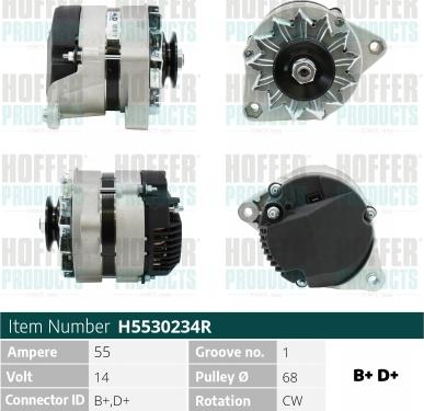 Hoffer H5530234R - Alternator autospares.lv