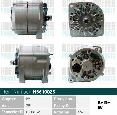 Hoffer H5610023 - Alternator autospares.lv