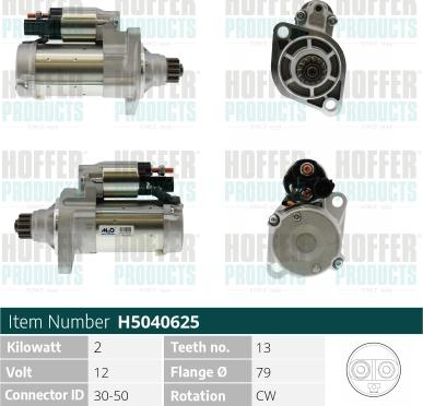 Hoffer H5040625 - Starter autospares.lv