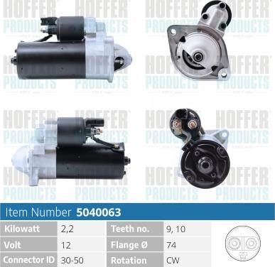 Hoffer H5040063 - Starter autospares.lv