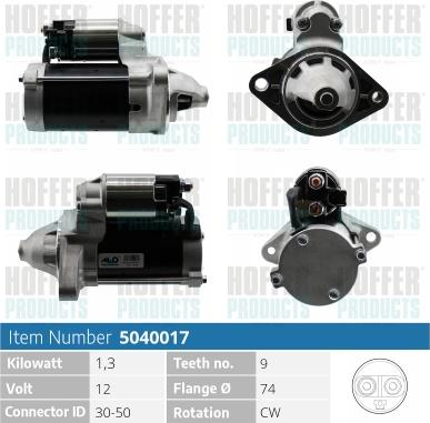 Hoffer H5040017 - Starter autospares.lv