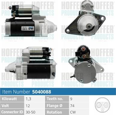 Hoffer H5040088 - Starter autospares.lv