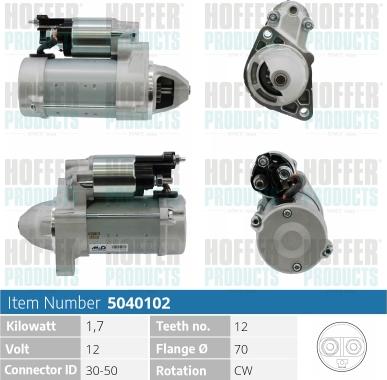 Hoffer H5040102 - Starter autospares.lv