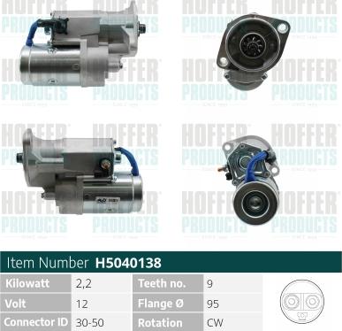 Hoffer H5040138 - Starter autospares.lv