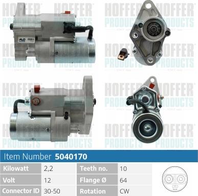 Hoffer H5040170 - Starter autospares.lv