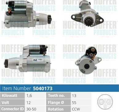 Hoffer H5040173 - Starter autospares.lv