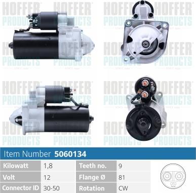 Hoffer H5060134 - Starter autospares.lv