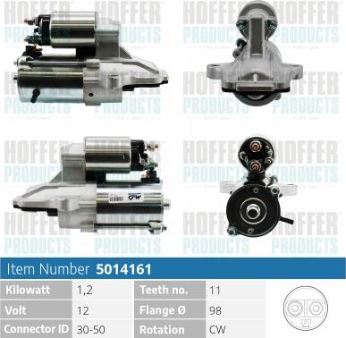 Hoffer H5014161 - Starter autospares.lv