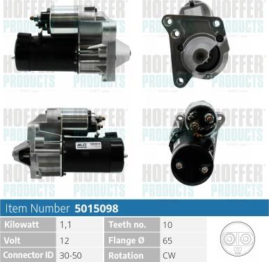 Hoffer H5015098 - Starter autospares.lv