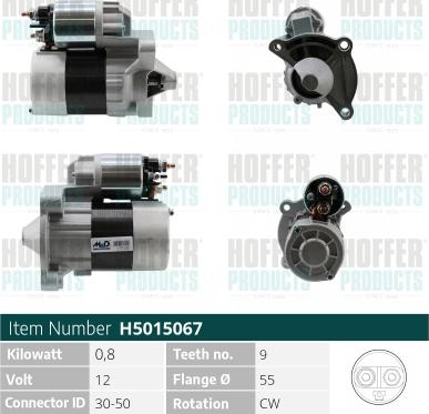 Hoffer H5015067 - Starter autospares.lv