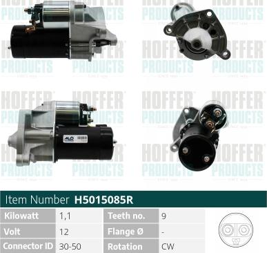 Hoffer H5015085R - Starter autospares.lv