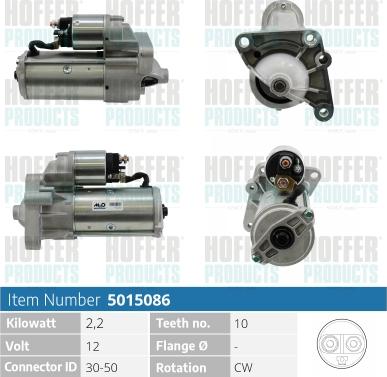 Hoffer H5015086 - Starter autospares.lv