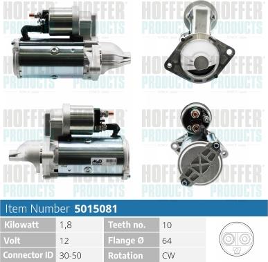 Hoffer H5015081 - Starter autospares.lv